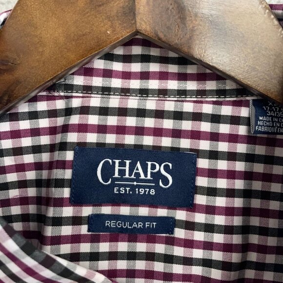 NEW Chaps Men's XL Button Down Dress Shirt Regular Fit Checkered - Picture 8 of 9